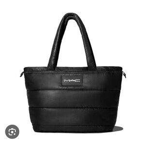 MAC Cosmetics Black Puffer Tote Bag